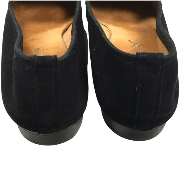 Saks Fifth Avenue Flats Gem Embellished Black Velvet Round Toe Slip On Loafer 7 - Picture 10 of 13